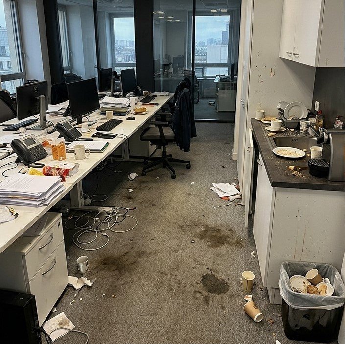 Avant un nettoyage de bureaux réalisé par BD Cleaning