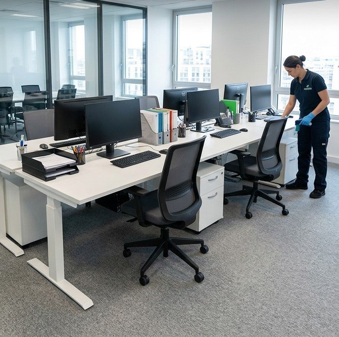 Après un nettoyage de bureaux réalisé par BD Cleaning